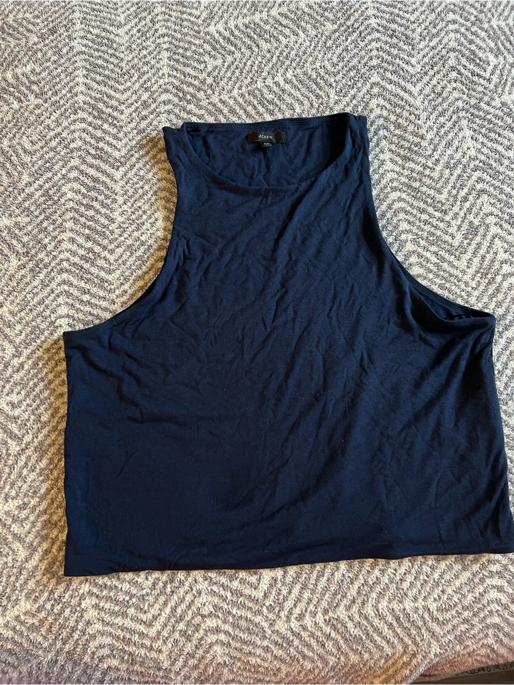 NWOT J. Crew Navy High-Neck Cropped Tank